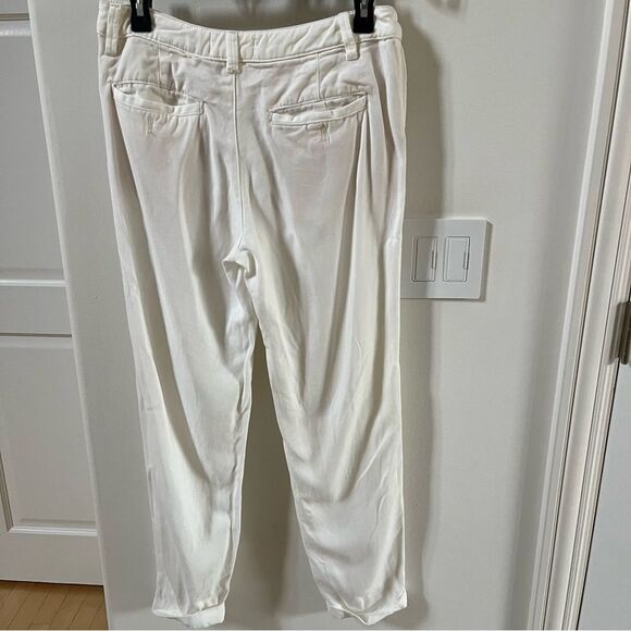 Anthropologie Scout Slim Pleated Pants Slouchy Lyocell In Cream 27 - Picture 6 of 15
